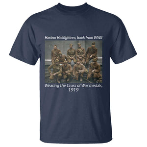 Harlem Hellfighters 1919 WWII Heroes T Shirt Cross of War Medal Tribute African American Black History TS02 Navy Print Your Wear