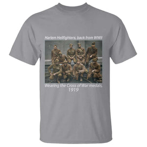 Harlem Hellfighters 1919 WWII Heroes T Shirt Cross of War Medal Tribute African American Black History TS02 Sport Gray Print Your Wear