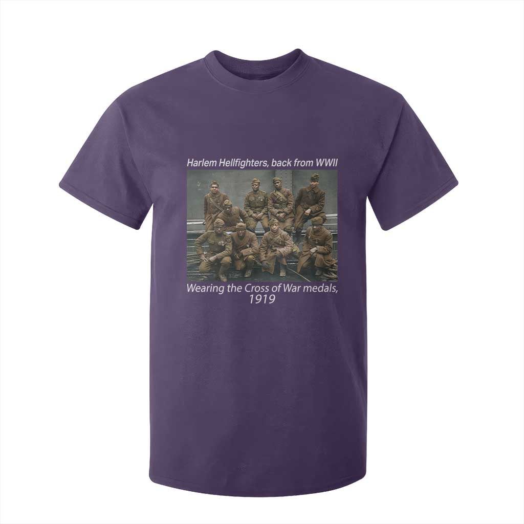 Harlem Hellfighters 1919 WWII Heroes T Shirt For Kid Cross of War Medal Tribute African American Black History TS02 Purple Print Your Wear