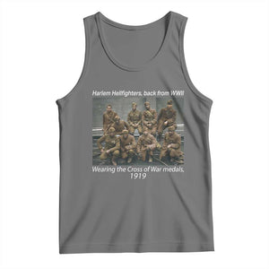 Harlem Hellfighters 1919 WWII Heroes Tank Top Cross of War Medal Tribute African American Black History TS02 Black Heather Print Your Wear