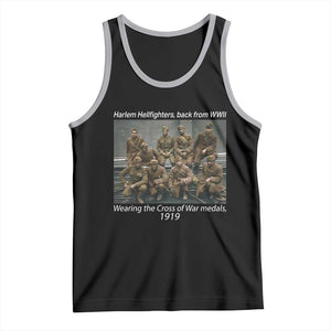Harlem Hellfighters 1919 WWII Heroes Tank Top Cross of War Medal Tribute African American Black History TS02 Black Athletic Heather Print Your Wear