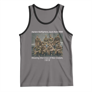 Harlem Hellfighters 1919 WWII Heroes Tank Top Cross of War Medal Tribute African American Black History TS02 Deep Heather Black Print Your Wear