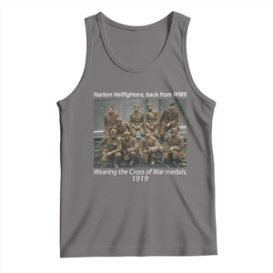 Harlem Hellfighters 1919 WWII Heroes Tank Top Cross of War Medal Tribute African American Black History TS02 Deep Heather Print Your Wear