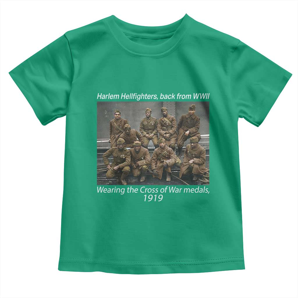 Harlem Hellfighters 1919 WWII Heroes Toddler T Shirt Cross of War Medal Tribute African American Black History TS02 Irish Green Print Your Wear