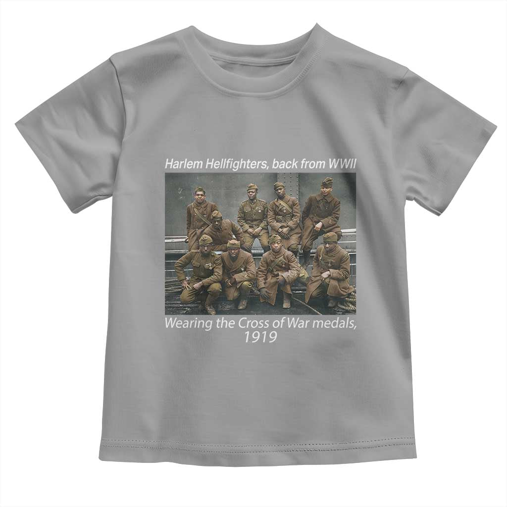 Harlem Hellfighters 1919 WWII Heroes Toddler T Shirt Cross of War Medal Tribute African American Black History TS02 Sport Gray Print Your Wear