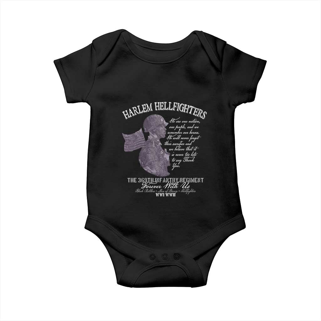 Harlem Hellfighters Tribute Baby Onesie 369th Infantry Regiment Military Soldiers Vintage TS02 Black Print Your Wear