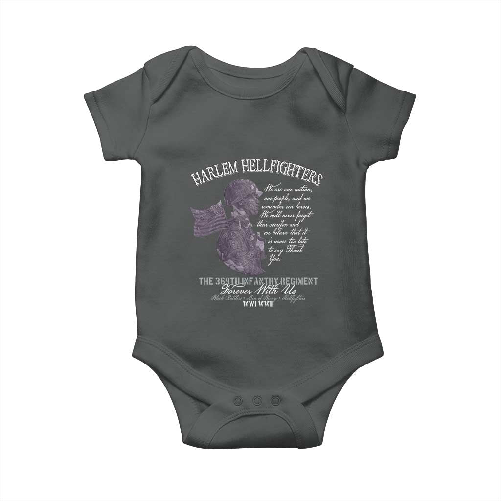 Harlem Hellfighters Tribute Baby Onesie 369th Infantry Regiment Military Soldiers Vintage TS02 Dark Heather Print Your Wear