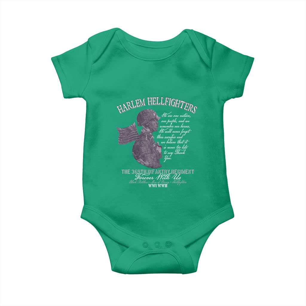 Harlem Hellfighters Tribute Baby Onesie 369th Infantry Regiment Military Soldiers Vintage TS02 Irish Green Print Your Wear