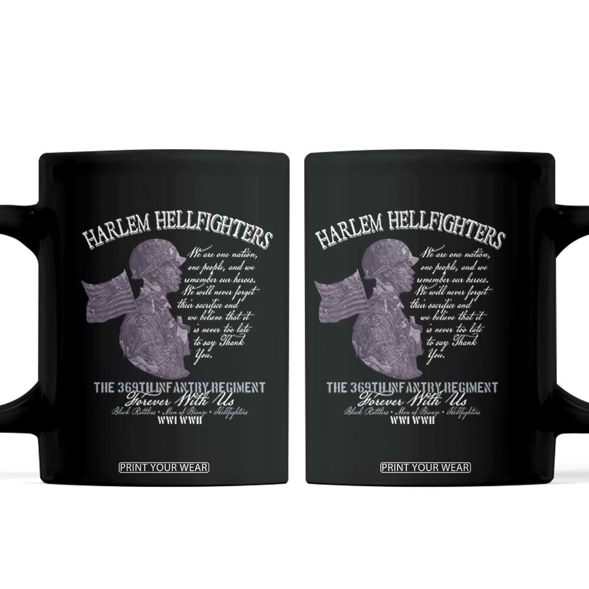 Harlem Hellfighters Tribute Coffee Mug 369th Infantry Regiment Military Soldiers Vintage TS02 Black Print Your Wear