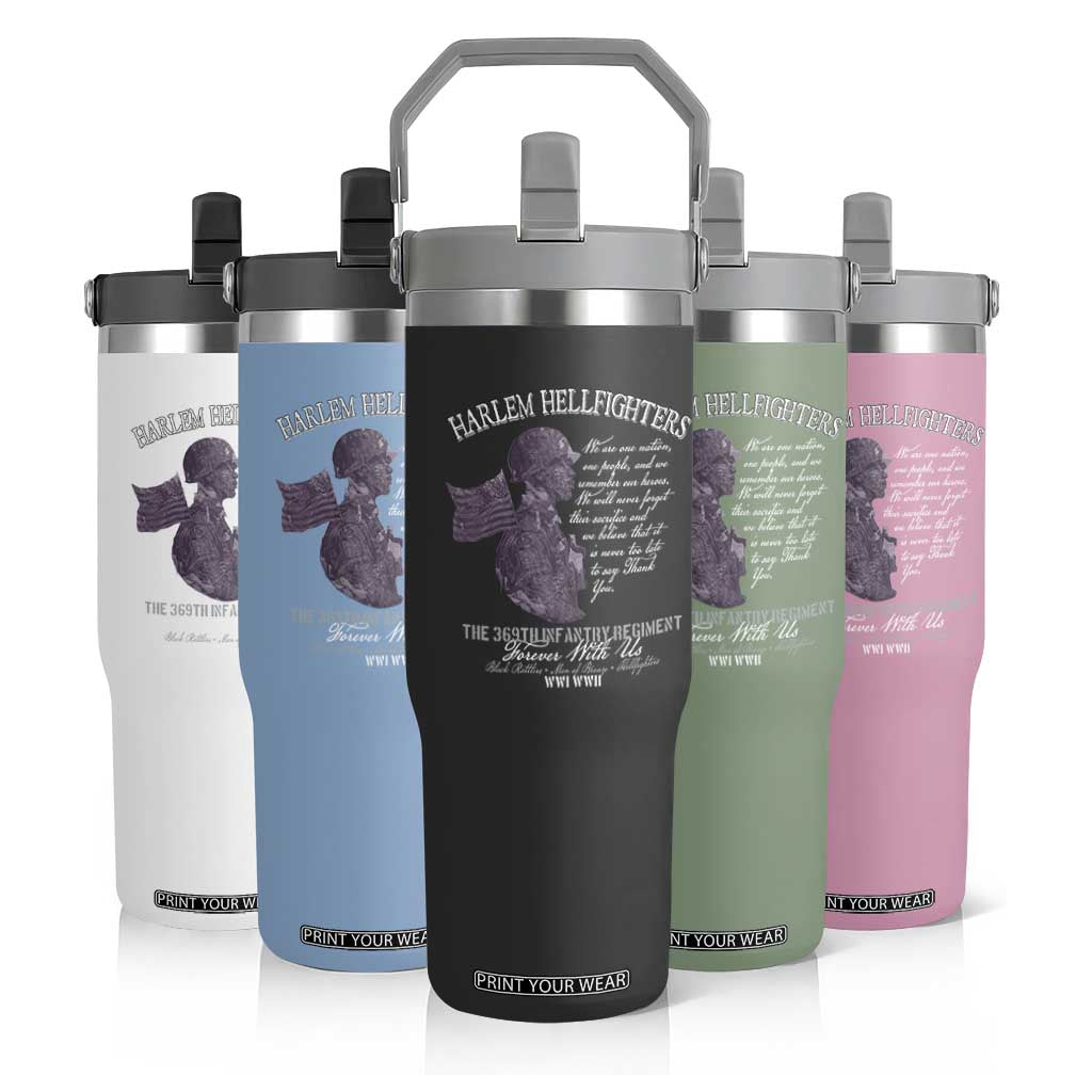 Harlem Hellfighters Tribute Flip Straw Tumbler 369th Infantry Regiment Military Soldiers Vintage TS02 Print Your Wear