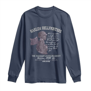 Harlem Hellfighters Tribute Long Sleeve Shirt 369th Infantry Regiment Military Soldiers Vintage TS02 Navy Print Your Wear