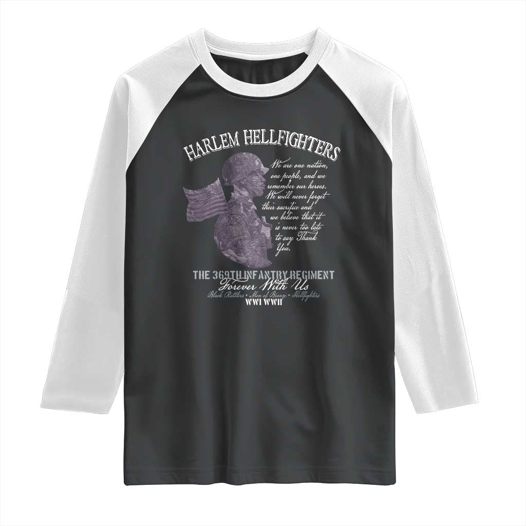 Harlem Hellfighters Tribute Raglan Shirt 369th Infantry Regiment Military Soldiers Vintage TS02 Black White Print Your Wear