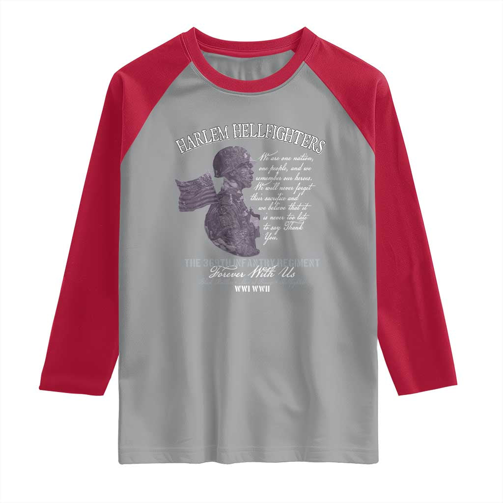 Harlem Hellfighters Tribute Raglan Shirt 369th Infantry Regiment Military Soldiers Vintage TS02 Sport Gray Red Print Your Wear