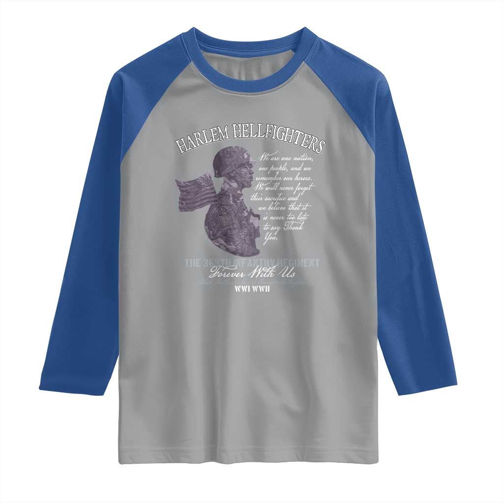 Harlem Hellfighters Tribute Raglan Shirt 369th Infantry Regiment Military Soldiers Vintage TS02 Sport Gray Royal Print Your Wear