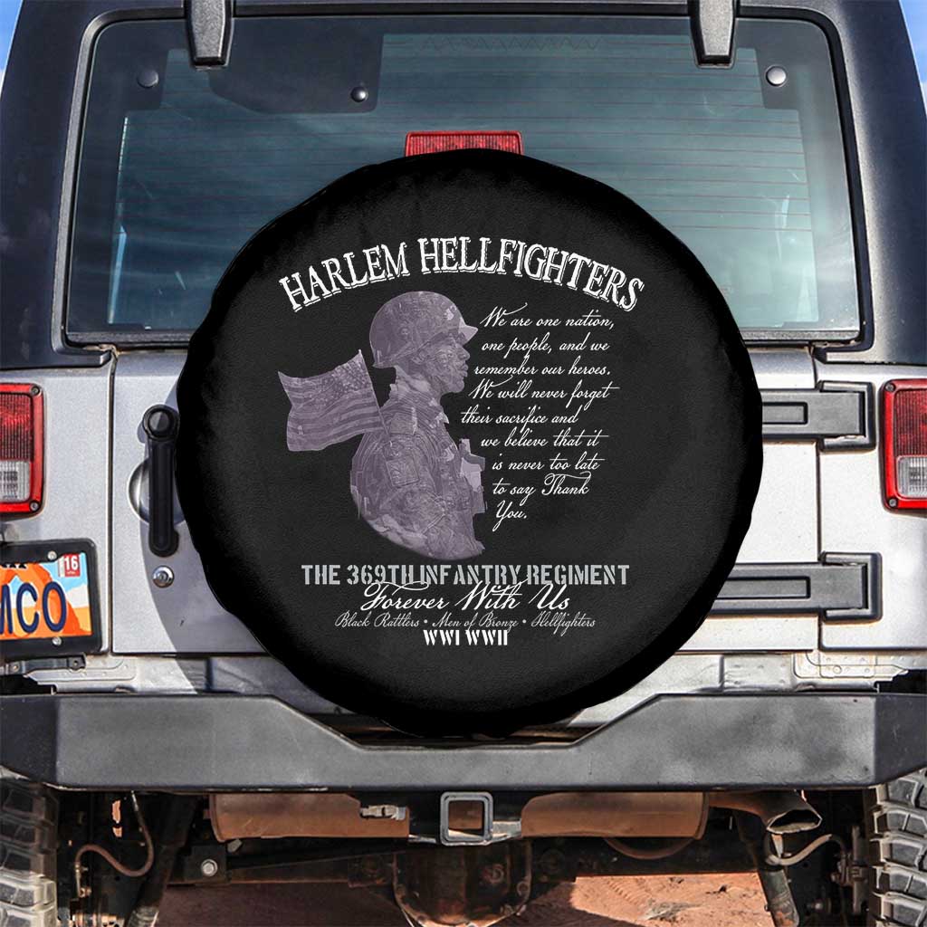 Harlem Hellfighters Tribute Spare Tire Cover 369th Infantry Regiment Military Soldiers Vintage TS02 No hole Black Print Your Wear