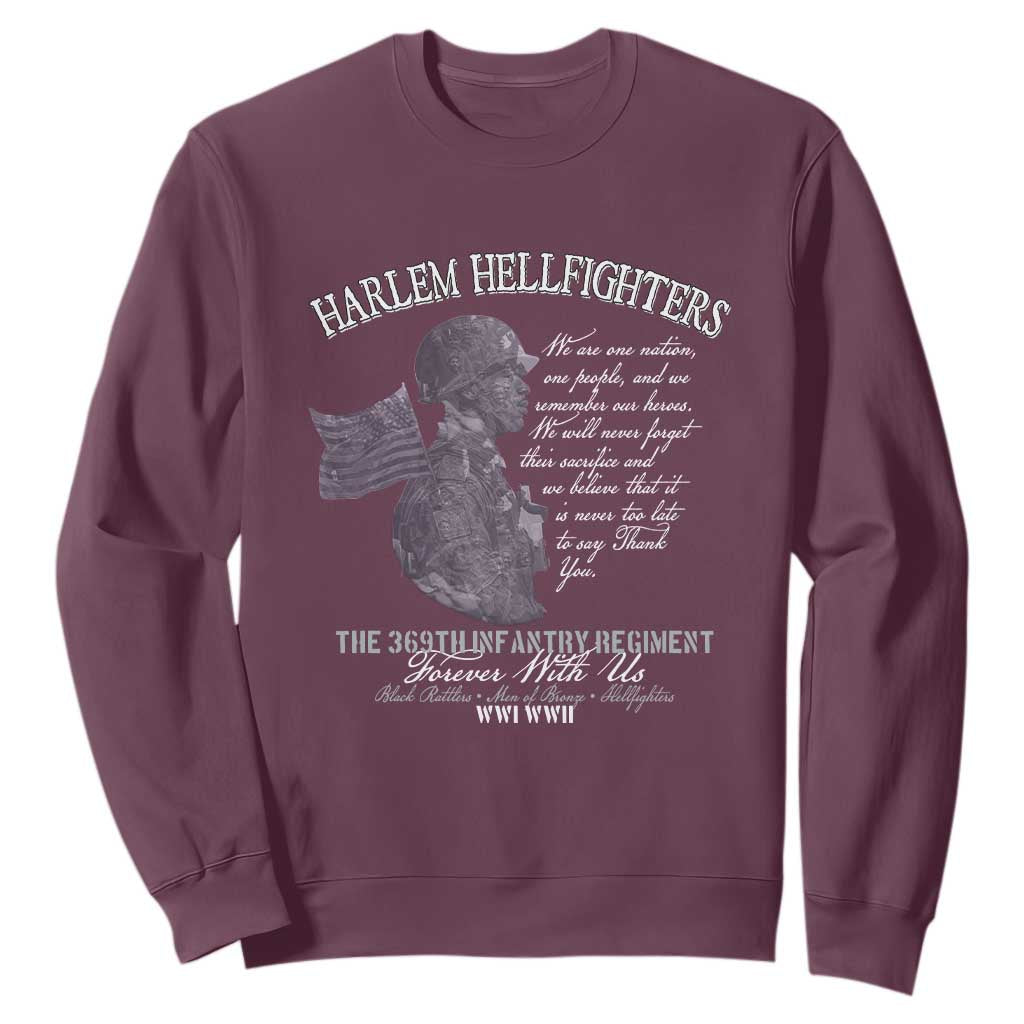 Harlem Hellfighters Tribute Sweatshirt 369th Infantry Regiment Military Soldiers Vintage TS02 Maroon Print Your Wear