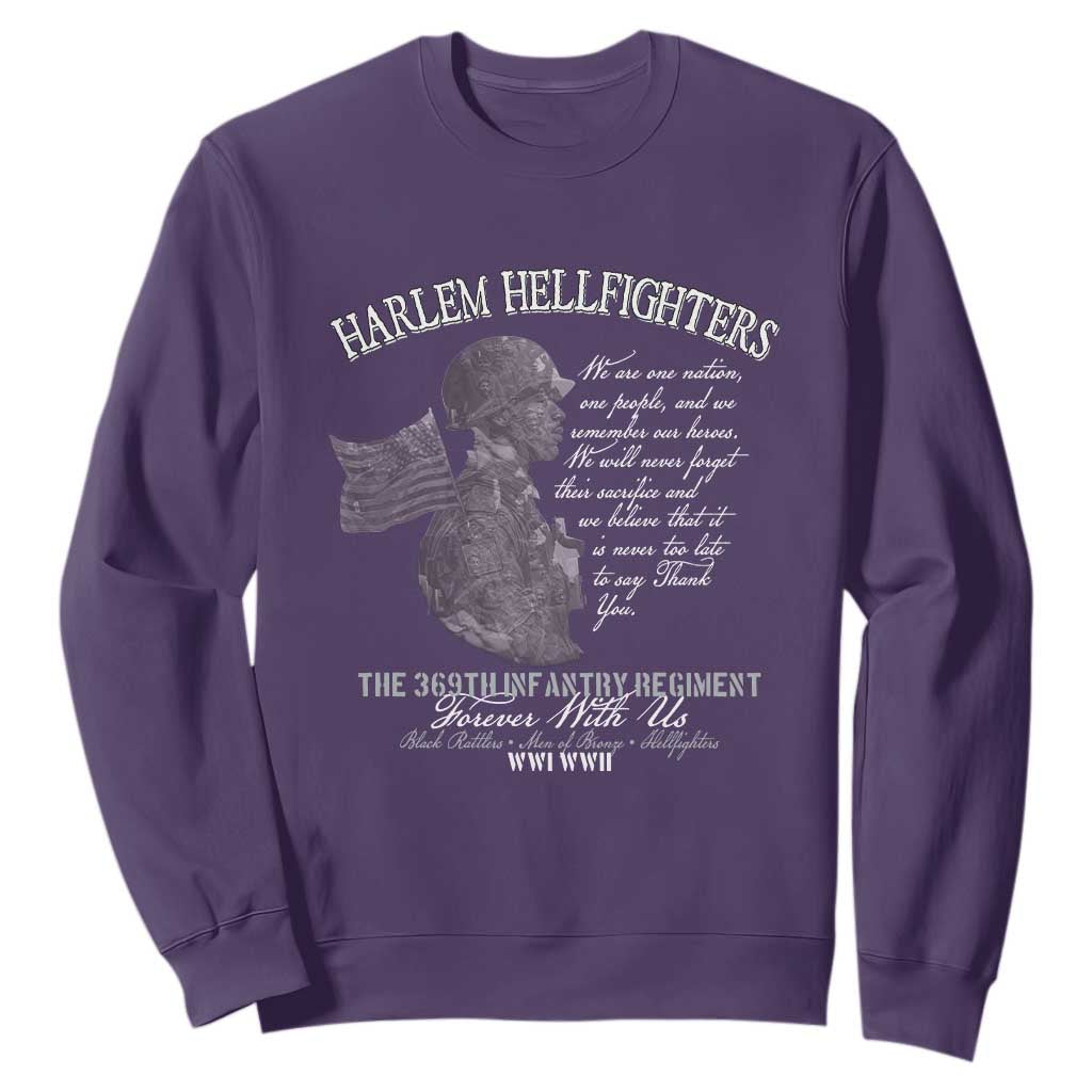 Harlem Hellfighters Tribute Sweatshirt 369th Infantry Regiment Military Soldiers Vintage TS02 Purple Print Your Wear