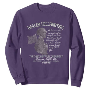 Harlem Hellfighters Tribute Sweatshirt 369th Infantry Regiment Military Soldiers Vintage TS02 Purple Print Your Wear