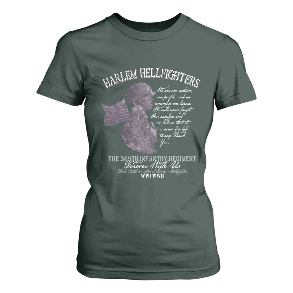 Harlem Hellfighters Tribute T Shirt For Women 369th Infantry Regiment Military Soldiers Vintage TS02 Dark Forest Green Print Your Wear