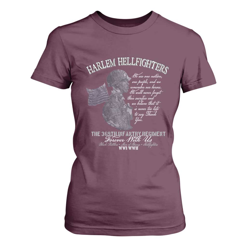 Harlem Hellfighters Tribute T Shirt For Women 369th Infantry Regiment Military Soldiers Vintage TS02 Maroon Print Your Wear