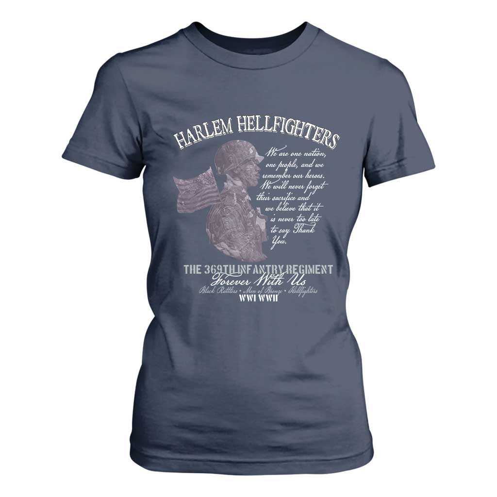 Harlem Hellfighters Tribute T Shirt For Women 369th Infantry Regiment Military Soldiers Vintage TS02 Navy Print Your Wear