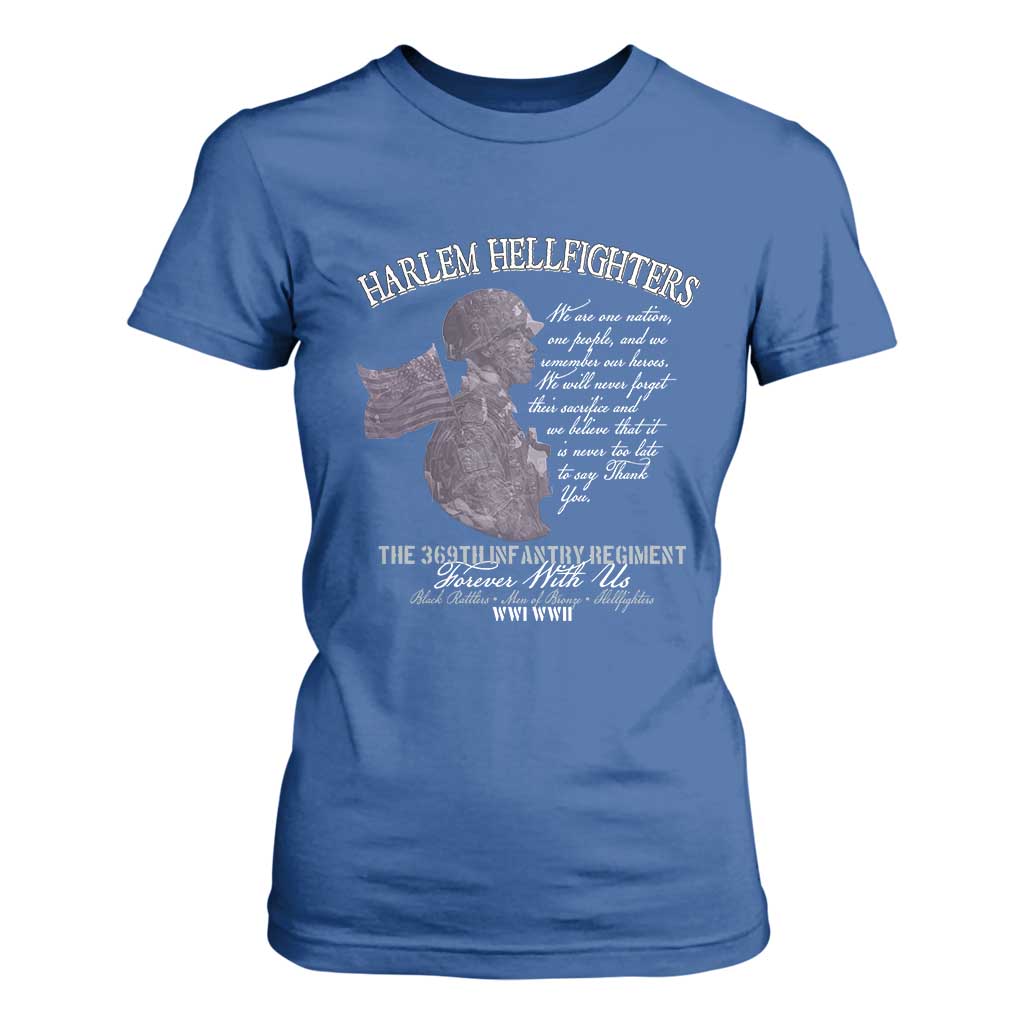 Harlem Hellfighters Tribute T Shirt For Women 369th Infantry Regiment Military Soldiers Vintage TS02 Royal Blue Print Your Wear