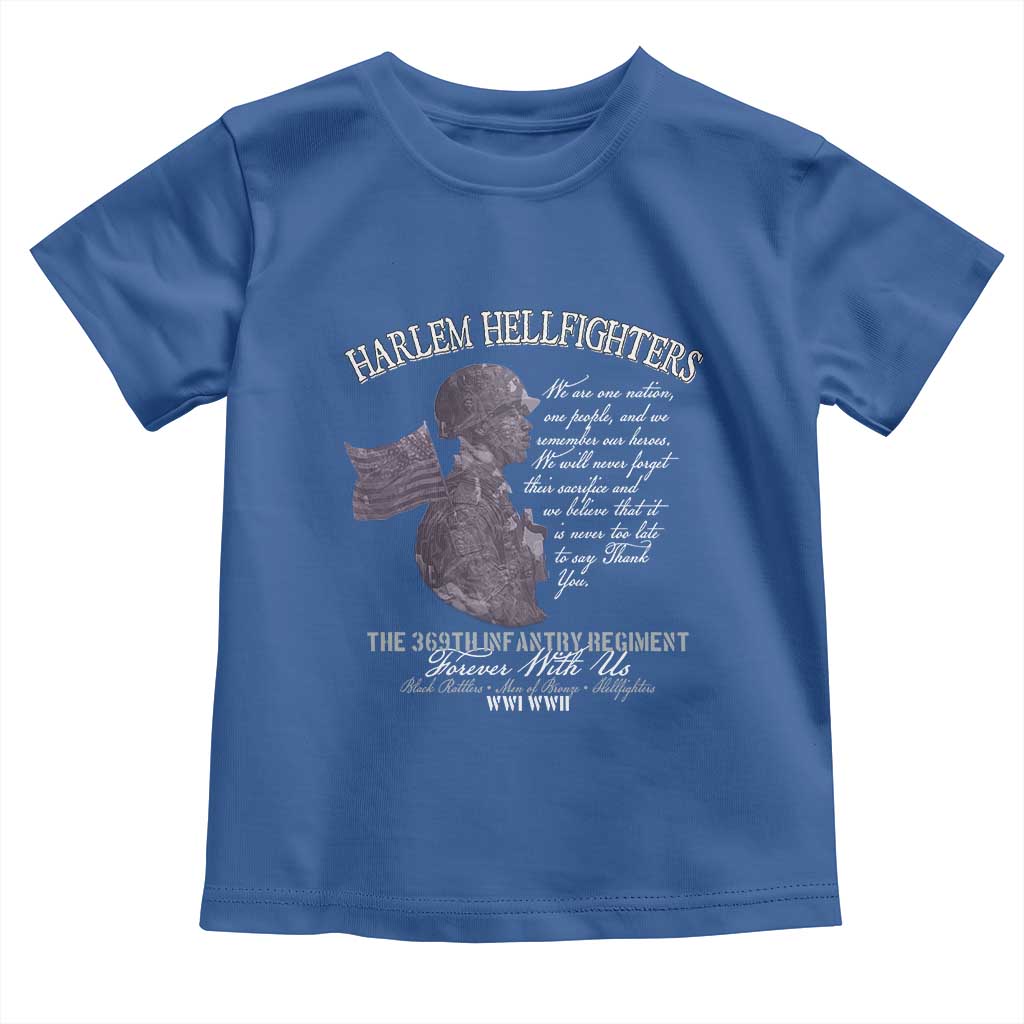 Harlem Hellfighters Tribute Toddler T Shirt 369th Infantry Regiment Military Soldiers Vintage TS02 Royal Blue Print Your Wear