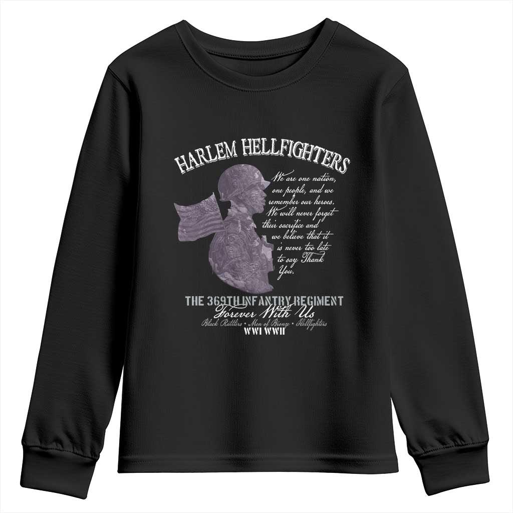 Harlem Hellfighters Tribute Youth Sweatshirt 369th Infantry Regiment Military Soldiers Vintage TS02 Black Print Your Wear