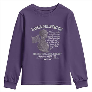 Harlem Hellfighters Tribute Youth Sweatshirt 369th Infantry Regiment Military Soldiers Vintage TS02 Purple Print Your Wear