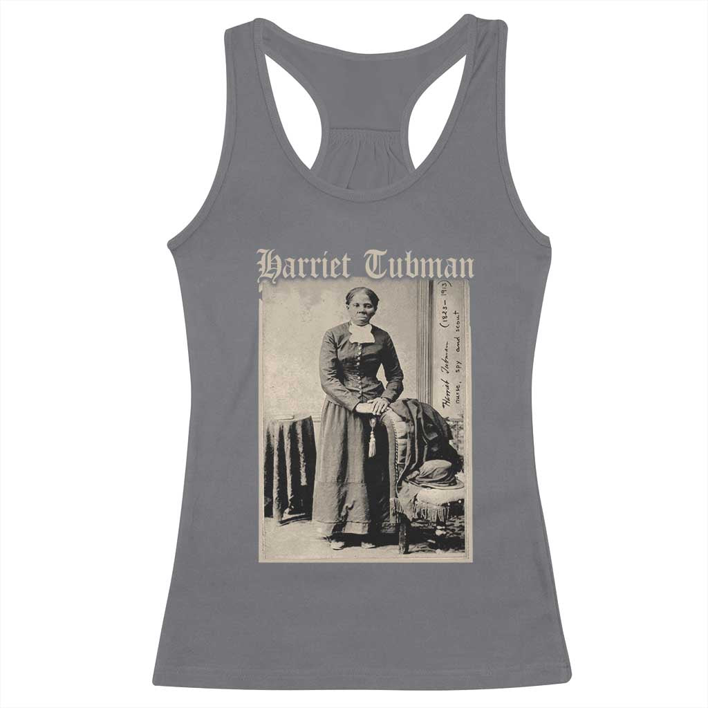 Harriet Tubman Racerback Tank Top Juneteenth Black History Freedom TS10 Charcoal Print Your Wear