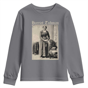 Harriet Tubman Youth Sweatshirt Juneteenth Black History Freedom TS10 Charcoal Print Your Wear