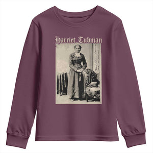 Harriet Tubman Youth Sweatshirt Juneteenth Black History Freedom TS10 Maroon Print Your Wear