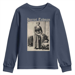 Harriet Tubman Youth Sweatshirt Juneteenth Black History Freedom TS10 Navy Print Your Wear