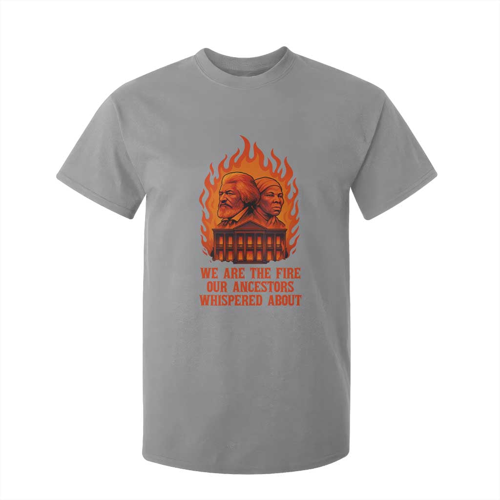 Harriet Tubman and Frederick Douglass T Shirt For Kid We Are the Fire Our Ancestors Whispered About Juneteenth 1865 TS02 Sport Gray Print Your Wear