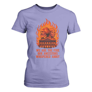 Harriet Tubman and Frederick Douglass T Shirt For Women We Are the Fire Our Ancestors Whispered About Juneteenth 1865 TS02 Violet Print Your Wear