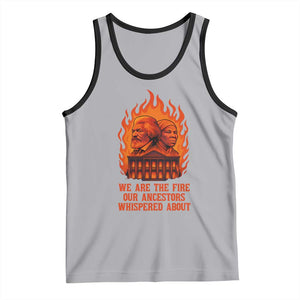 Harriet Tubman and Frederick Douglass Tank Top We Are the Fire Our Ancestors Whispered About Juneteenth 1865 TS02 Athletic Heather Black Print Your Wear