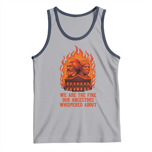 Harriet Tubman and Frederick Douglass Tank Top We Are the Fire Our Ancestors Whispered About Juneteenth 1865 TS02 Athletic Heather Navy Print Your Wear