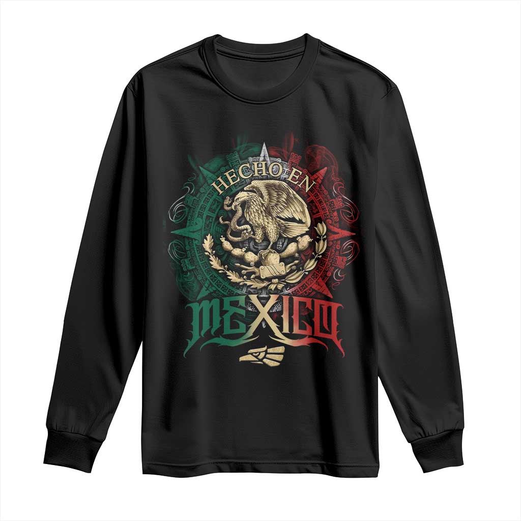 Hecho En Mexico Long Sleeve Shirt Mexican Pride Aztec Eagle TS11 Black Print Your Wear
