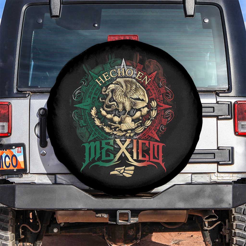 Hecho En Mexico Spare Tire Cover Mexican Pride Aztec Eagle TS11 No hole Black Print Your Wear