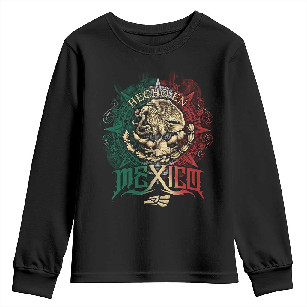 Hecho En Mexico Youth Sweatshirt Mexican Pride Aztec Eagle TS11 Black Print Your Wear