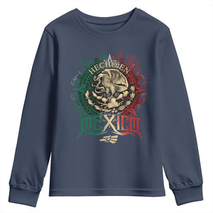 Hecho En Mexico Youth Sweatshirt Mexican Pride Aztec Eagle TS11 Navy Print Your Wear
