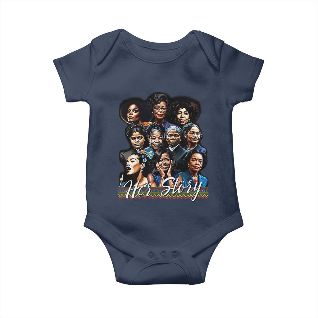 HerStory Tribute Baby Onesie Celebrating Legendary Black Women of History and Power TS02 Navy Print Your Wear