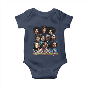 HerStory Tribute Baby Onesie Celebrating Legendary Black Women of History and Power TS02 Navy Print Your Wear