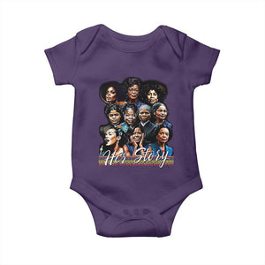 HerStory Tribute Baby Onesie Celebrating Legendary Black Women of History and Power TS02 Purple Print Your Wear
