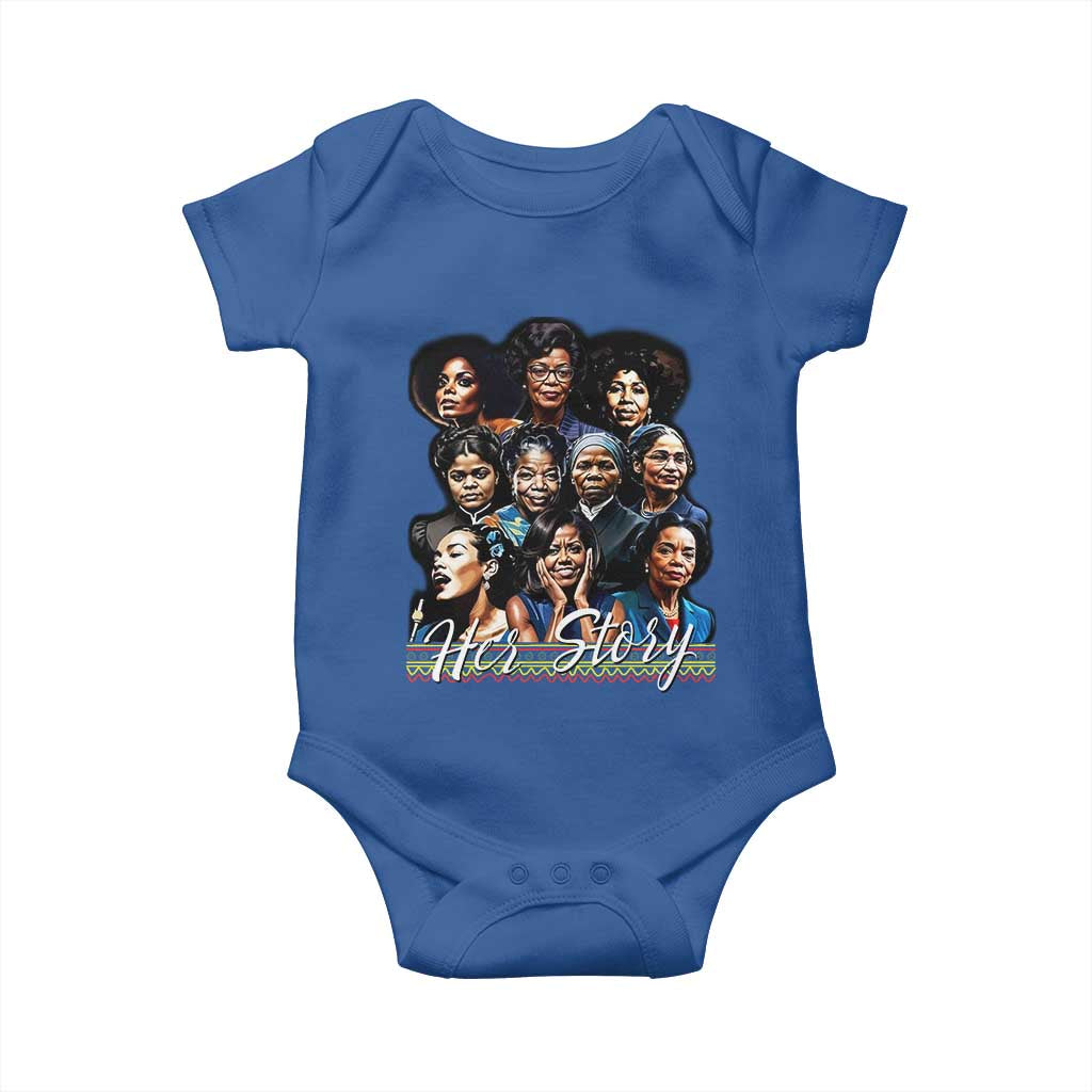 HerStory Tribute Baby Onesie Celebrating Legendary Black Women of History and Power TS02 Royal Blue Print Your Wear