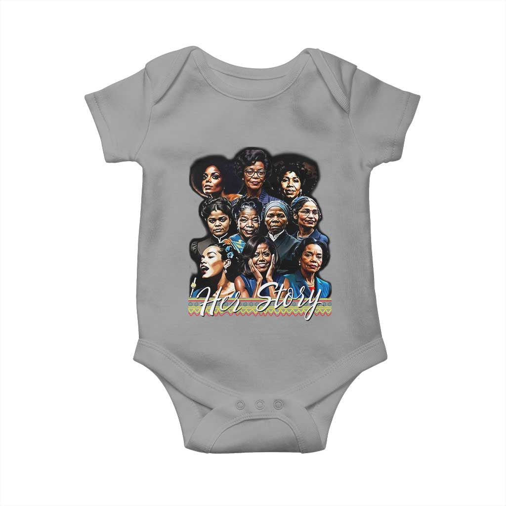 HerStory Tribute Baby Onesie Celebrating Legendary Black Women of History and Power TS02 Sport Gray Print Your Wear