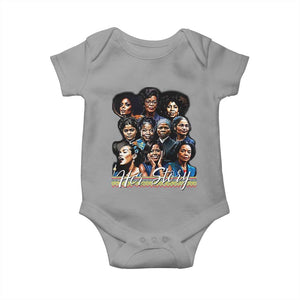 HerStory Tribute Baby Onesie Celebrating Legendary Black Women of History and Power TS02 Sport Gray Print Your Wear