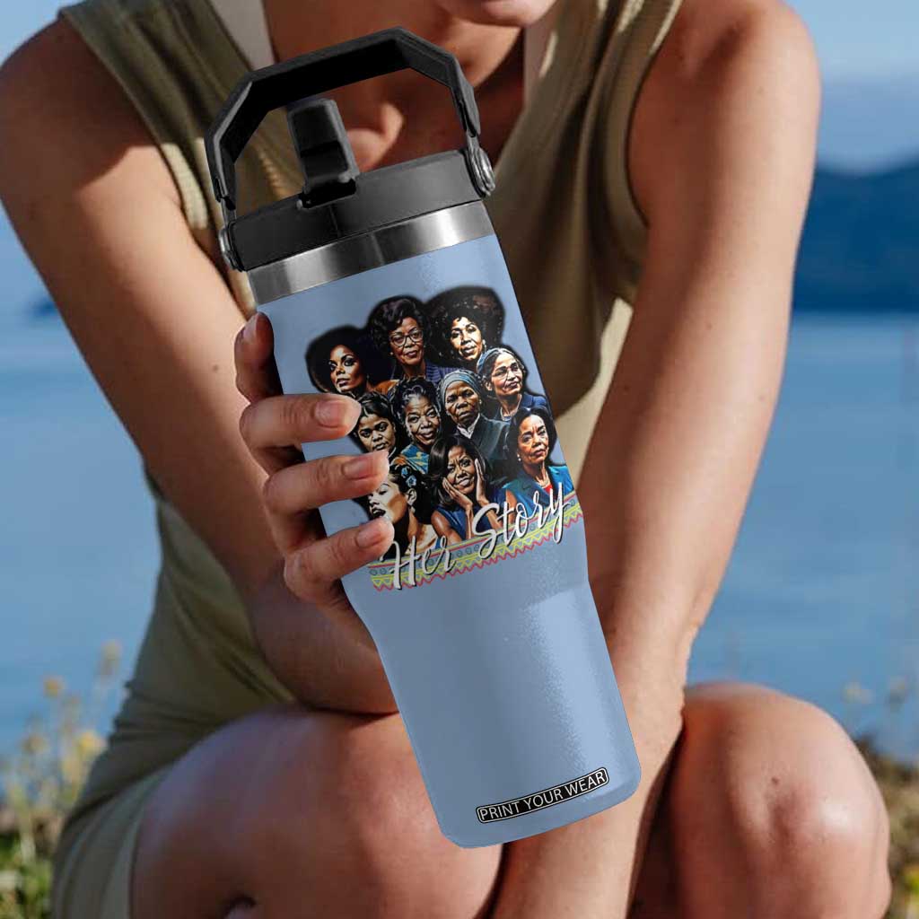 HerStory Tribute Flip Straw Tumbler Celebrating Legendary Black Women of History and Power TS02 One Size: 30 oz Light Blue Print Your Wear