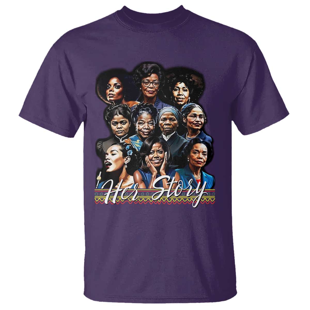 HerStory Tribute T Shirt Celebrating Legendary Black Women of History and Power TS02 Purple Print Your Wear
