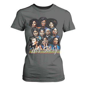 HerStory Tribute T Shirt For Women Celebrating Legendary Black Women of History and Power TS02 Dark Heather Print Your Wear